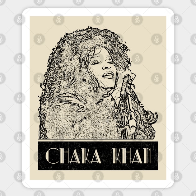 Chaka khan // Black Retro Magnet by Degiab